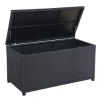 Picture of Outdoor Storage Box Rattan Wicker Medium Black 250L