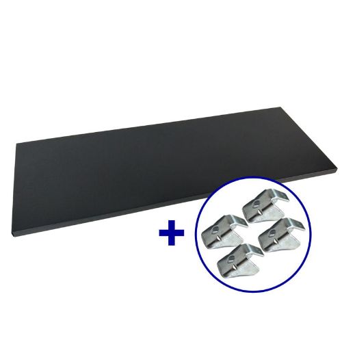 Picture of Metal Stationery Cabinet 1800 Additional Shelf with Clips - Black